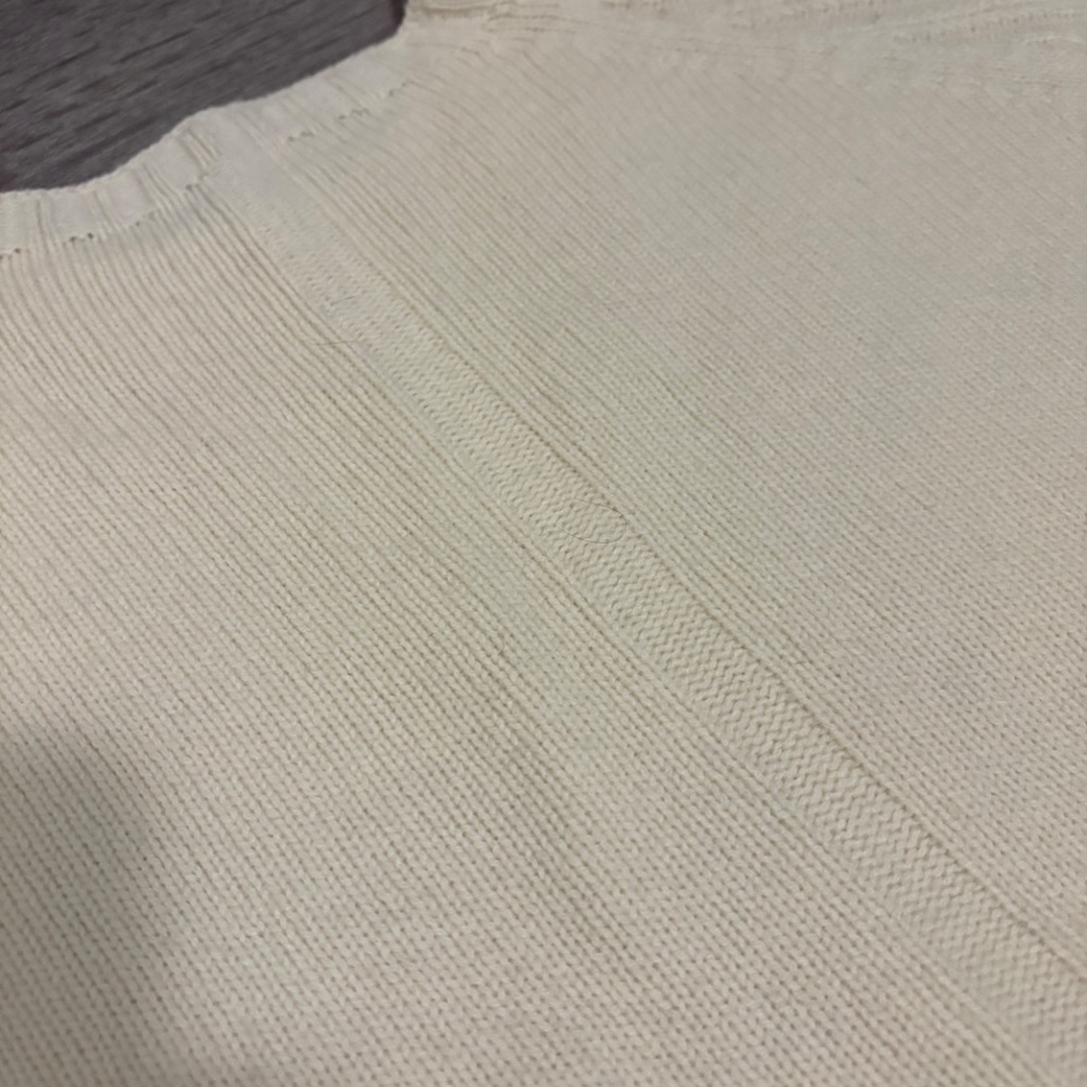 The Row | Crew Neck Ivory Cable Knit Sweater - Picture 7 of 9